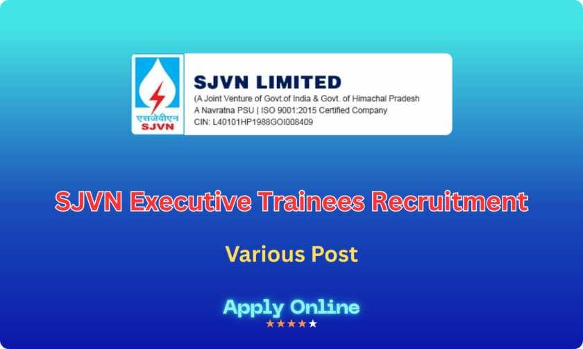 SJVN Executive Trainees Recruitment